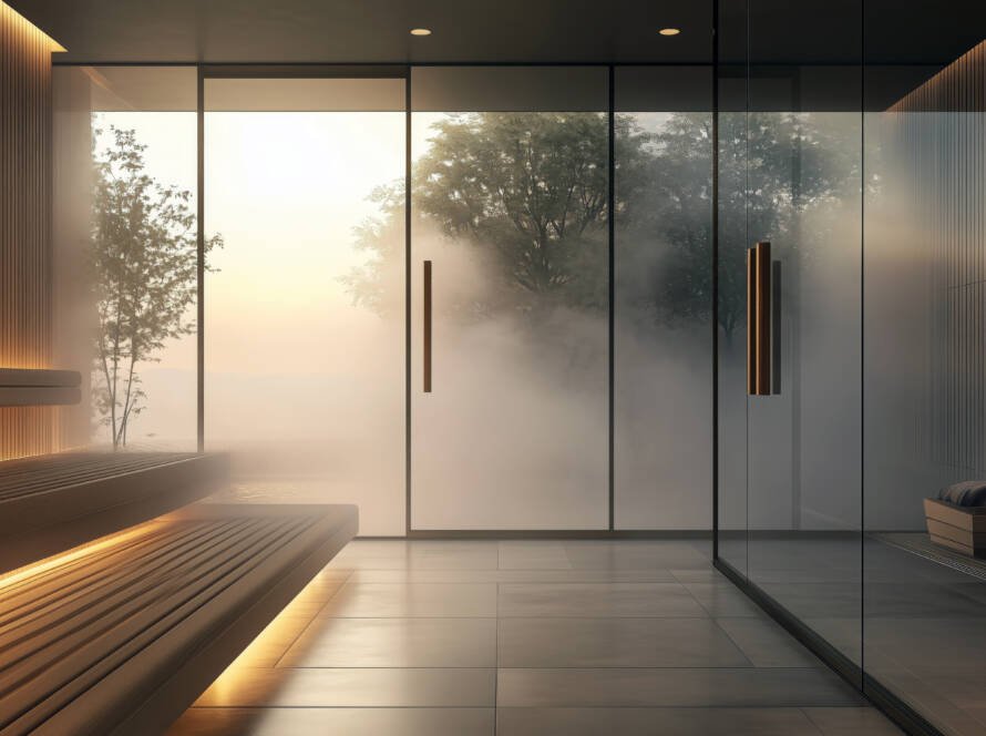 glass steam room