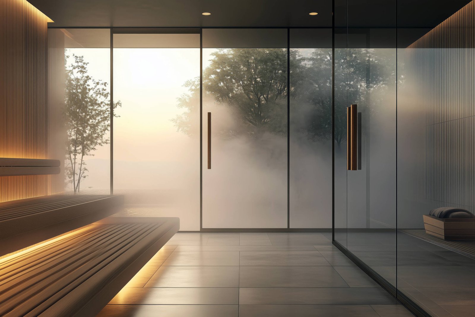 glass steam room
